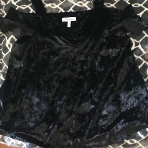 Black Velour off the shoulder top